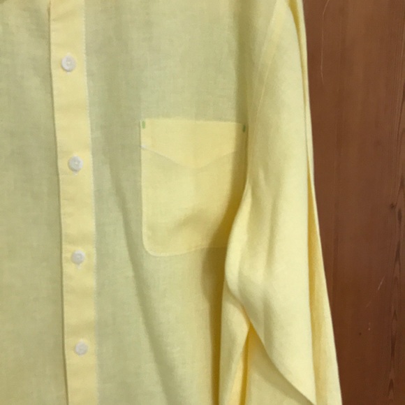 Tommy Bahama Lemon Yellow 100% Linen Shirt - Picture 3 of 10